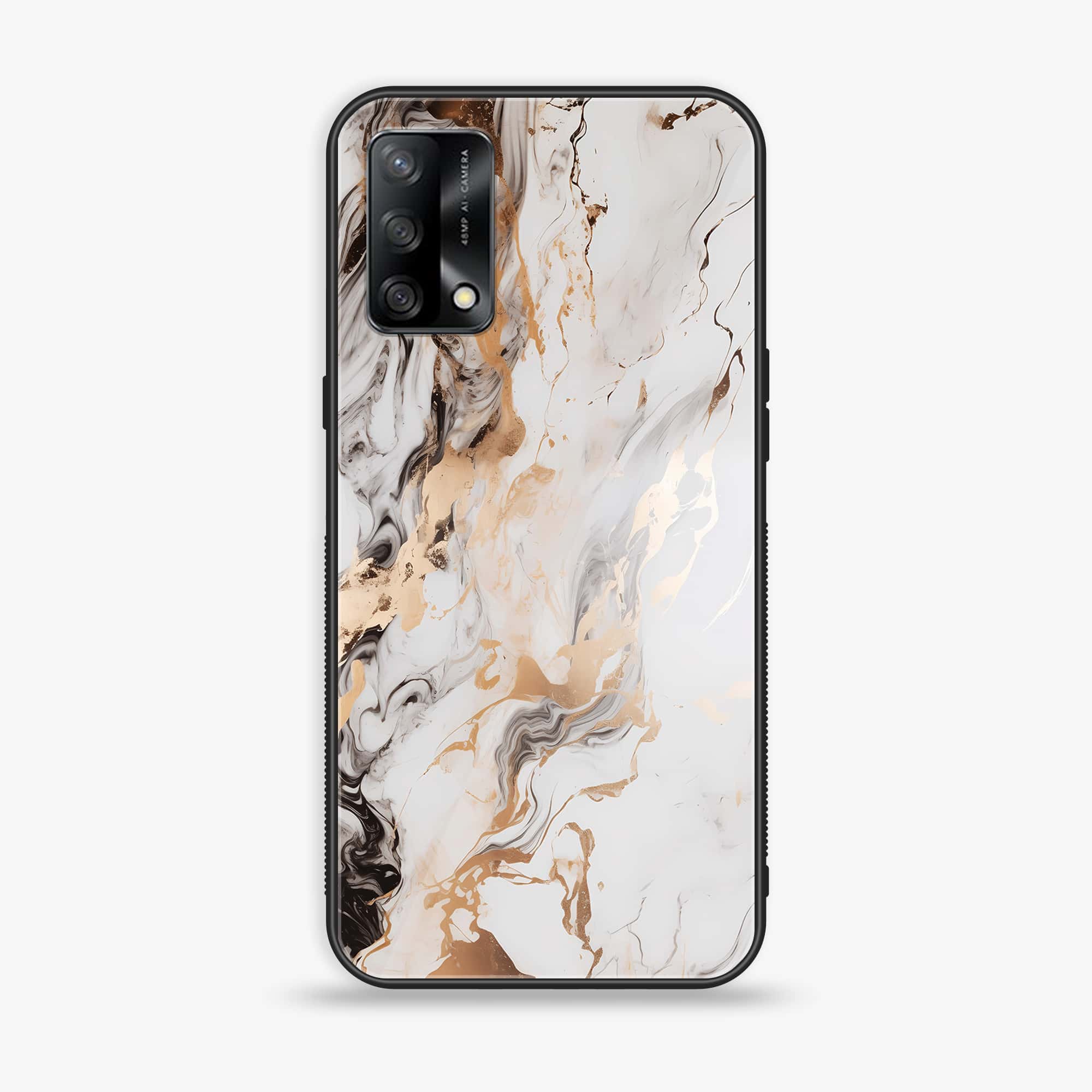 Oppo F19s - Liquid Marble Series - Premium Metal Printed soft Bumper shock Proof Case