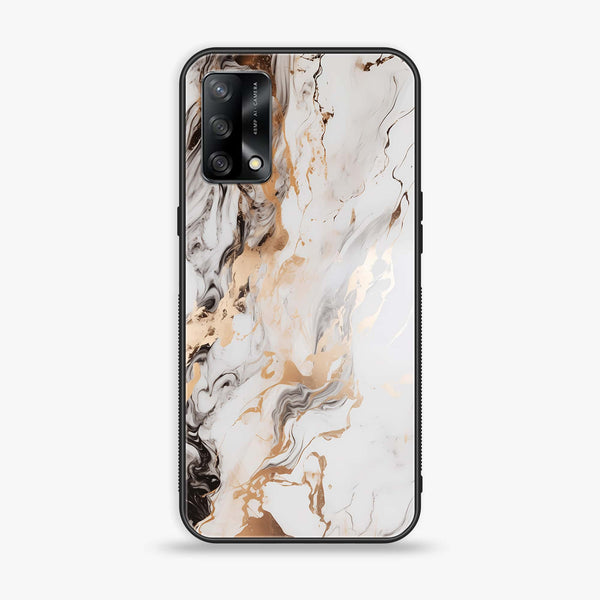 Oppo F19s - Liquid Marble Series - Premium Metal Printed soft Bumper shock Proof Case