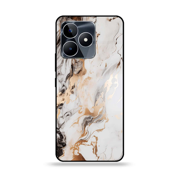Realme C53 / C51 / Note 50  - Liquid Marble Design 1 - Premium Printed Glass soft Bumper shock Proof Case CS-14722