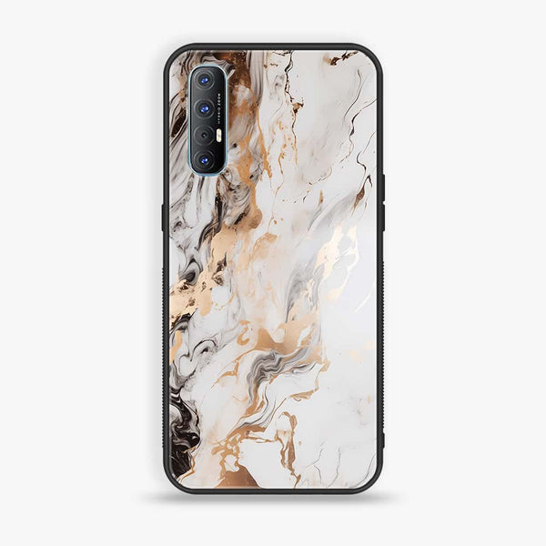 Oppo Reno 3 Pro - Liquid Marble Design 1 - Premium Printed Glass soft Bumper shock Proof Case CS-15002