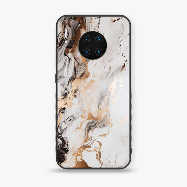 Huawei Mate 30 Pro - Liquid Marble Design 1  - Premium Printed Glass soft Bumper shock Proof Case  CS-33723