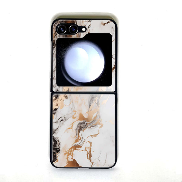 Galaxy Z Flip 5 - Liquid Marble - Design 1 - Premium Metal Printed soft Bumper shock Proof Case