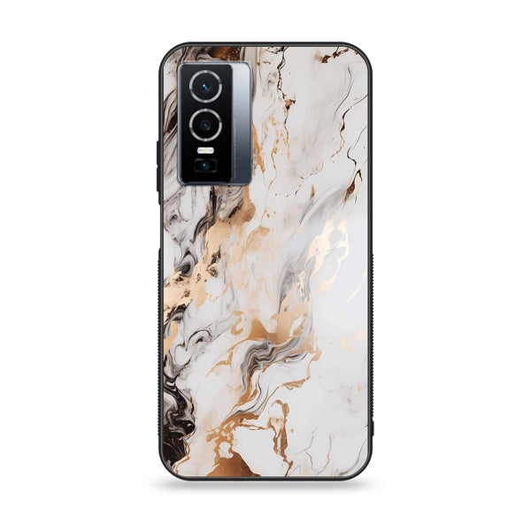 Vivo Y76 5g - Liquid Marble Series - Premium Printed Glass soft Bumper shock Proof Case