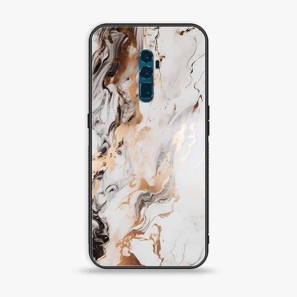 OPPO Reno 10x Zoom Liquid Marble Series Premium Printed Glass soft Bumper shock Proof Case