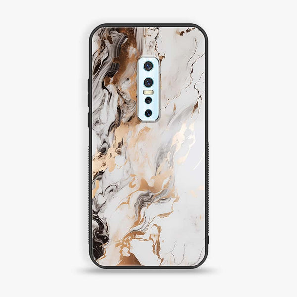 VIVO V17 PRO - Liquid Marble Series - Premium Printed Glass soft Bumper shock Proof Case