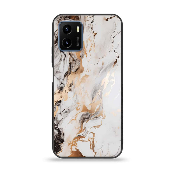 Vivo Y15c Liquid Marble Series Premium Printed Glass soft Bumper shock Proof Case