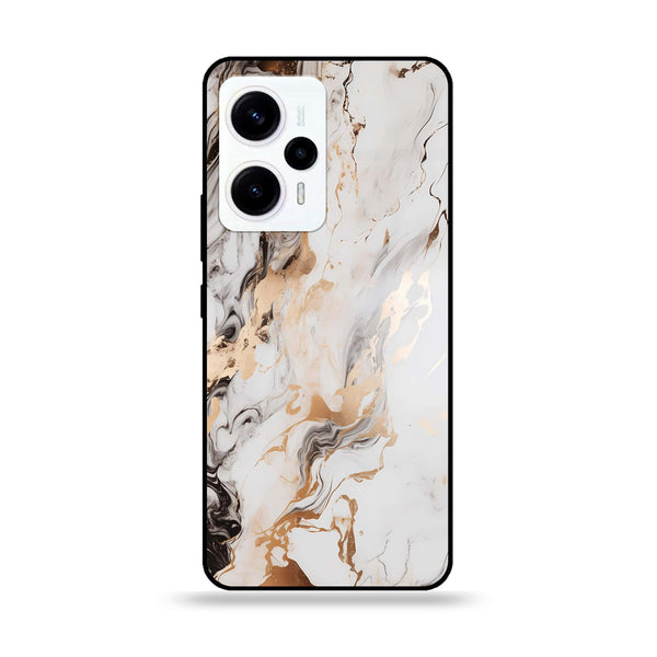 Xiaomi Poco F5 - Liquid Marble Series - Premium Printed Glass soft Bumper shock Proof Case