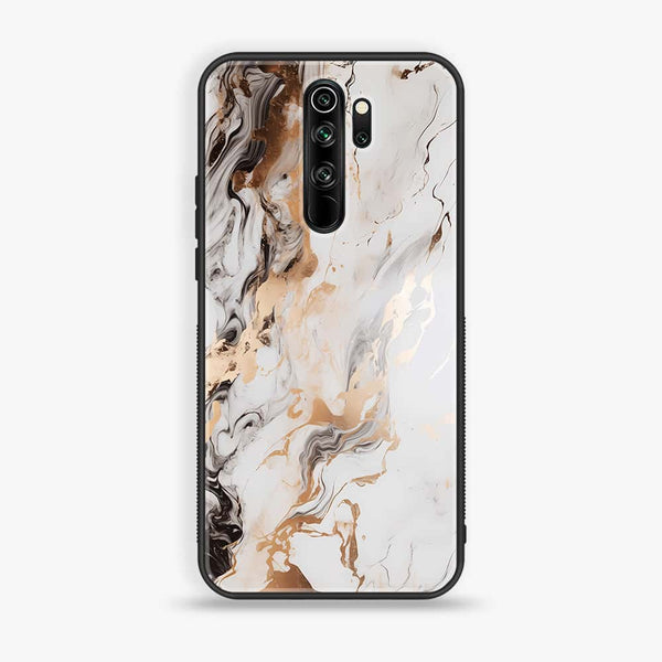 Redmi Note 8 Pro - Liquid Marble Series - Premium Printed Glass soft Bumper shock Proof Case