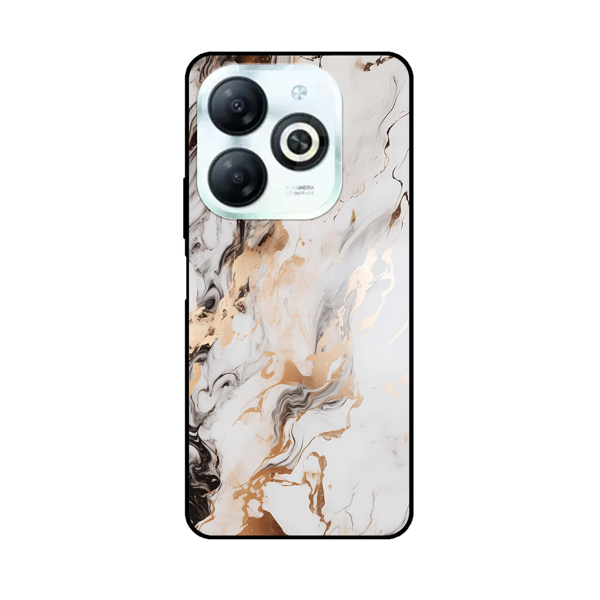 Tecno Spark 20 - Liquid Marble Series - Premium Printed Glass soft Bumper shock Proof Case