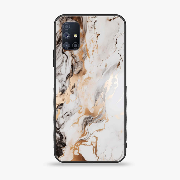 Samsung Galaxy M51 - Liquid Marble Series - Premium Printed Glass soft Bumper shock Proof Case