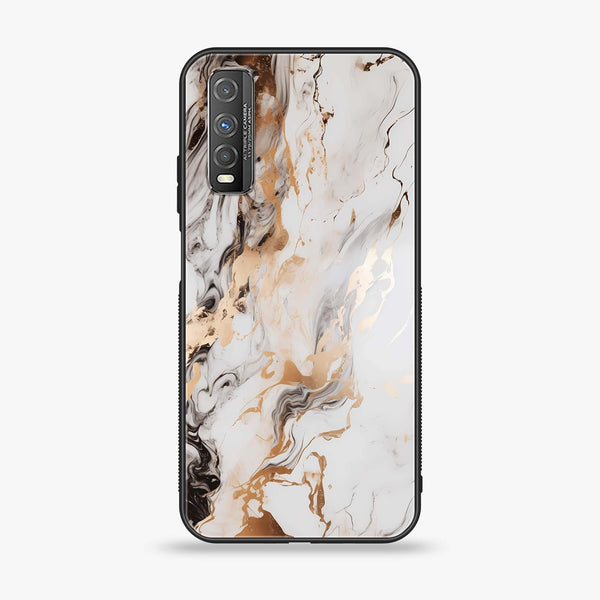 Vivo Y51s - Liquid Marble Series - Premium Printed Glass soft Bumper shock Proof Case