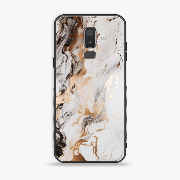 Samsung Galaxy J8 2018 - Liquid Marble Series - Premium Printed Glass soft Bumper shock Proof Case