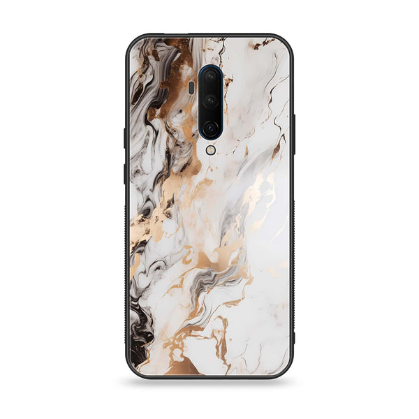 OnePlus 7T Pro - Liquid Marble Series - Premium Printed Glass soft Bumper shock Proof Case