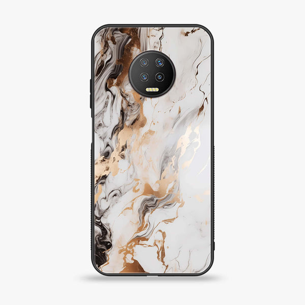 Infinix Note 7 - Liquid Marble Series - Premium Printed Glass soft Bumper shock Proof Case