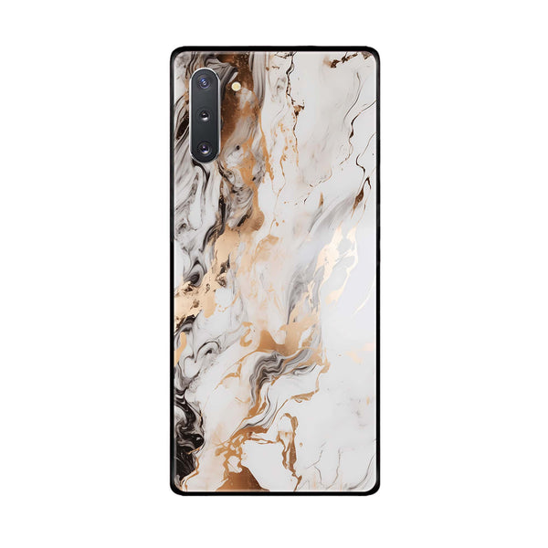 Samsung Galaxy Note 10 5G Liquid Marble Design 1 Premium Printed Glass soft Bumper shock Proof Case  CS-37287
