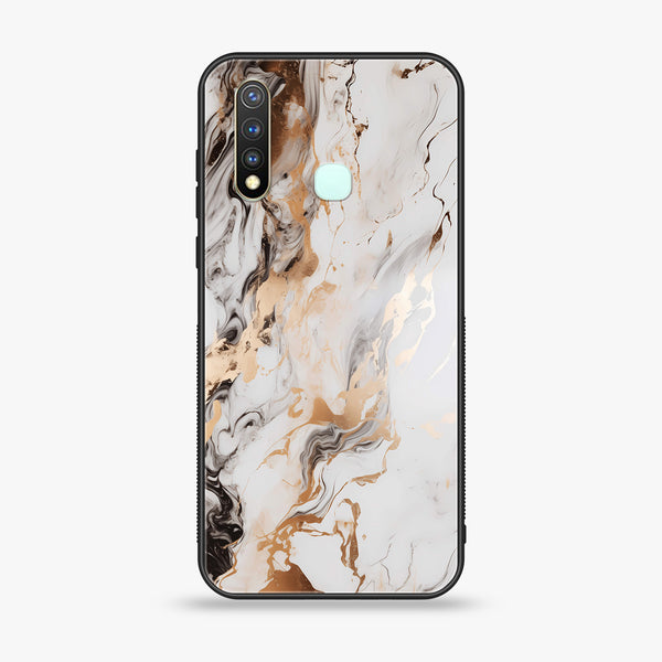 Vivo Y19 Liquid Marble Series Premium Printed Glass soft Bumper shock Proof Case