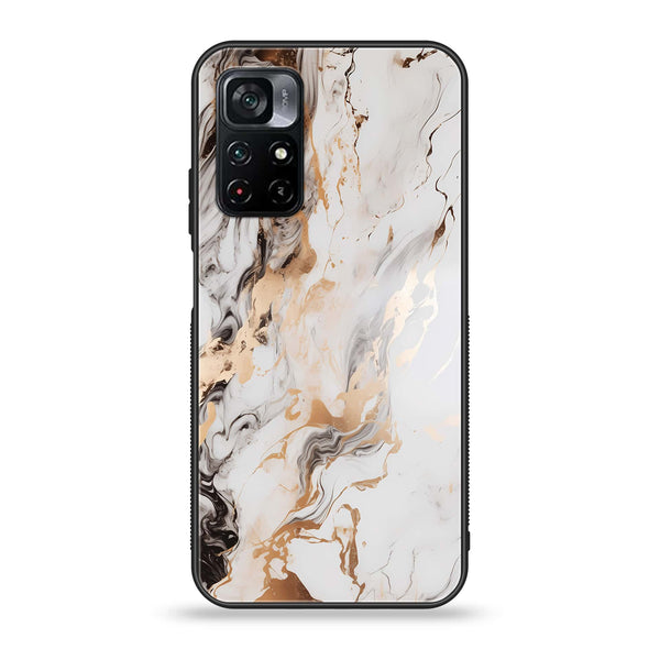 Xiaomi Poco M4 Pro 5G Liquid Marble Series Premium Printed Glass soft Bumper shock Proof Case
