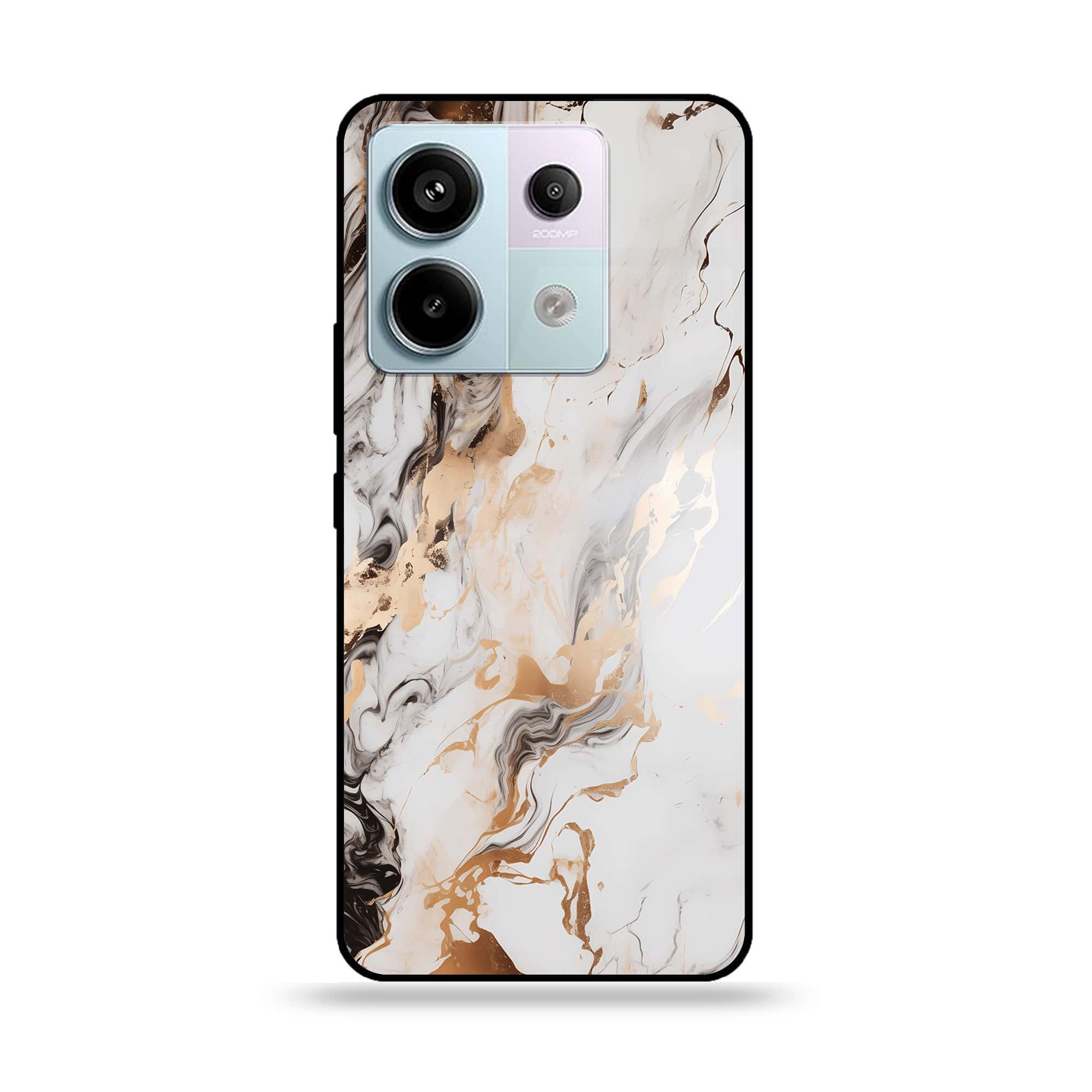 Redmi Note 13 - Liquid Marble Series - Premium Metal Printed soft Bumper shock Proof Case