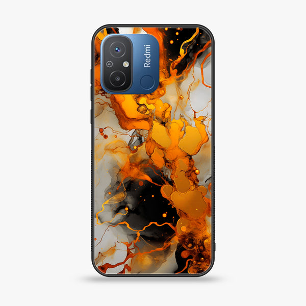 Xiaomi Redmi 12C - Liquid Marble Design 2- Premium Printed Glass soft Bumper shock Proof Case CS-44432