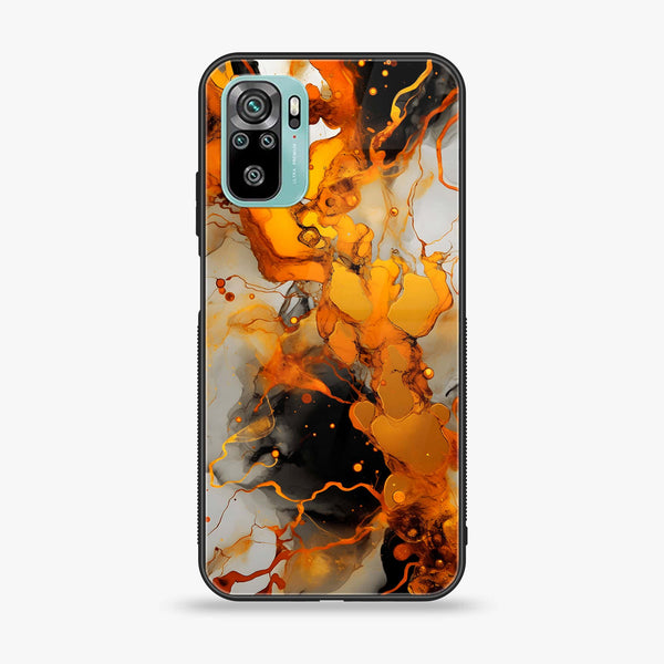 Xiaomi Redmi Note 10 - Liquid Marble Series Design 2  - Premium Printed Glass soft Bumper shock Proof Case  CS-19095