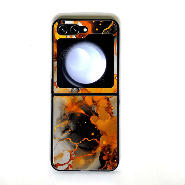 Galaxy Z Flip 5 - Liquid Marble - Design 2 - Premium Metal Printed soft Bumper shock Proof Case