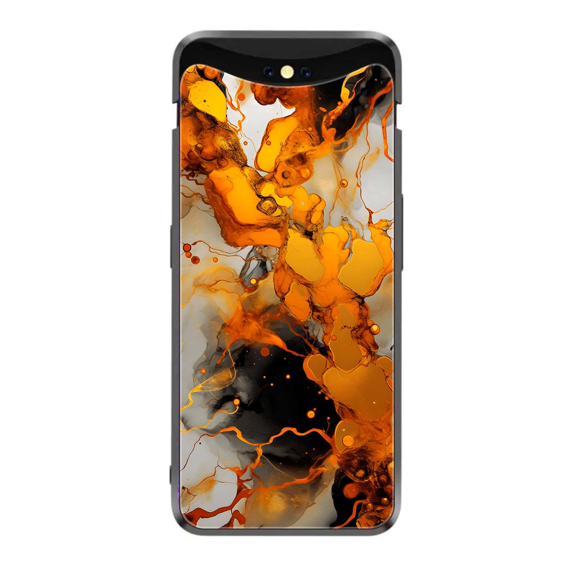 Oppo Find X - Liquid Marble Series - Premium Printed Glass soft Bumper shock Proof Case