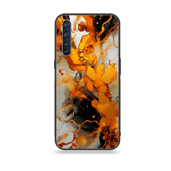 Oppo F15 - Liquid Marble Design 2 - Premium Printed Glass soft Bumper shock Proof Case CS-17323