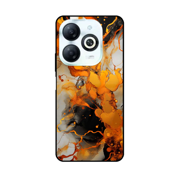 Infinix hot 40i / Spark 20 / 20c - Liquid Marble  Design 2 - Premium Printed Glass soft Bumper shock Proof Case  CS-25255