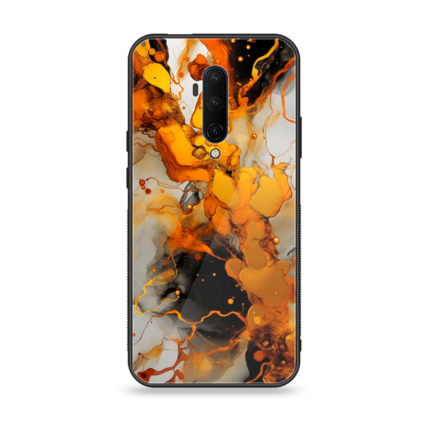 OnePlus 7T Pro - Liquid Marble Series Design 2 - Premium Printed Glass soft Bumper shock Proof Case CS-18730