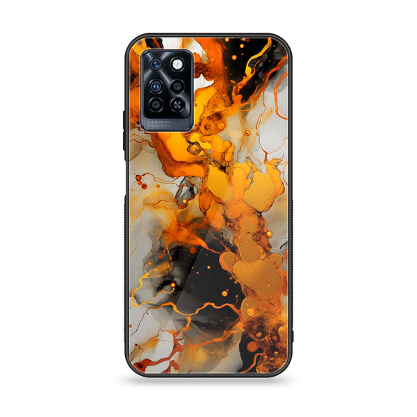 Infinix Note 10 Pro - Liquid Marble Design 2 - Premium Printed Glass soft Bumper shock Proof Case CS-8446