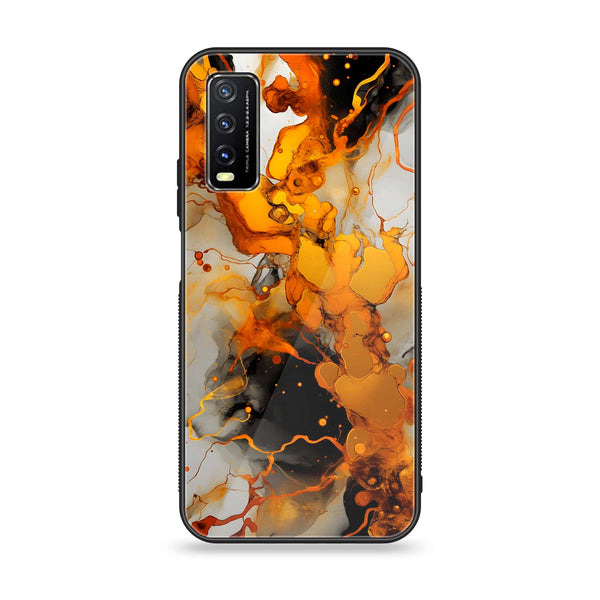 Vivo Y20 2021 Liquid Marble Design 2 Premium Printed Glass soft Bumper shock Proof Case CS-19575