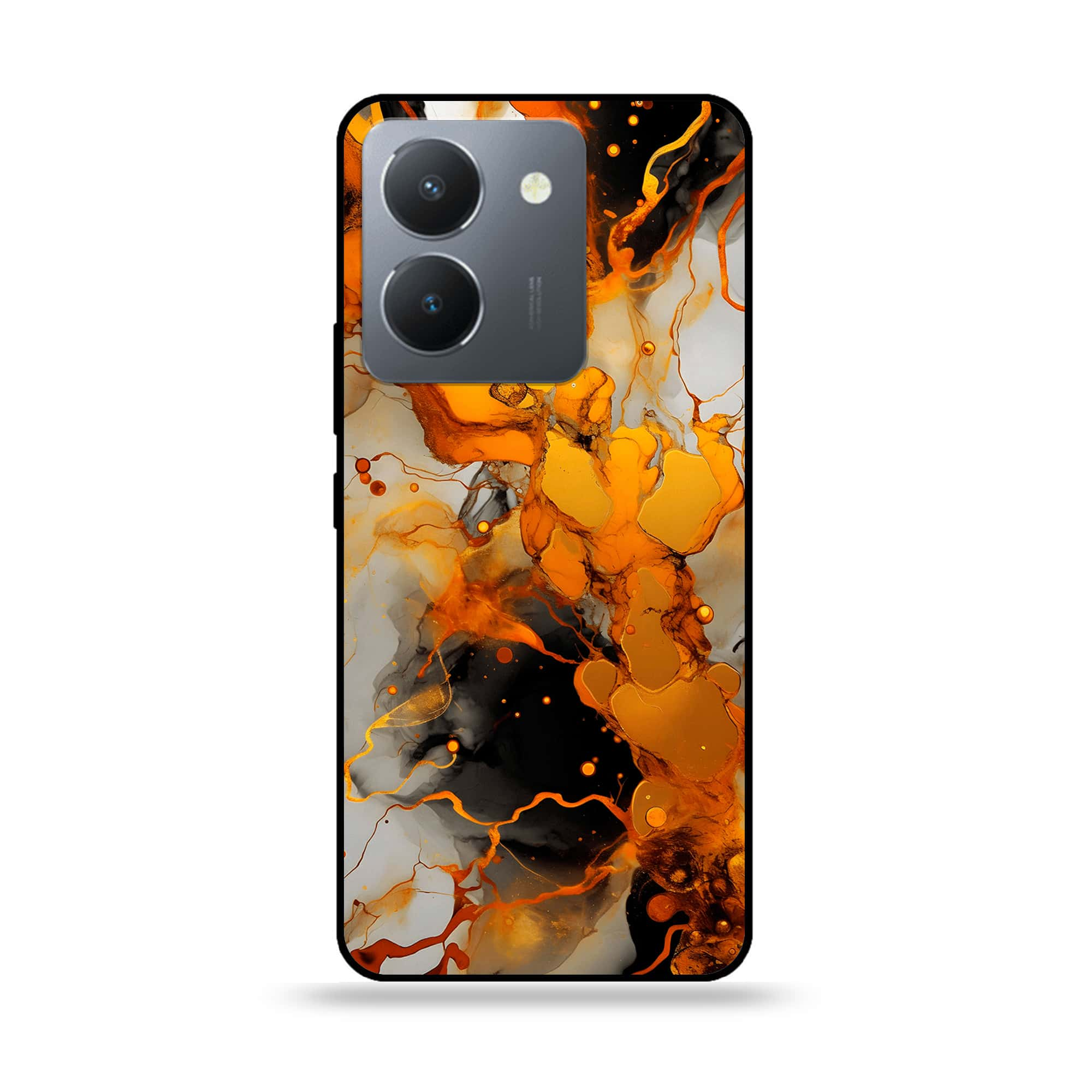 Vivo Y36 - Liquid Marble Series - Premium Printed Glass soft Bumper shock Proof Case