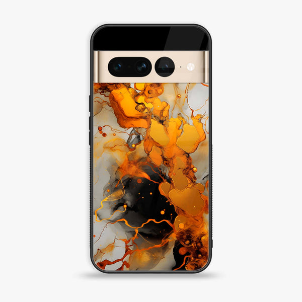 Google Pixel 7 Pro - Liquid Marble Design 2- Premium Printed Glass soft Bumper shock Proof Case CS-11270