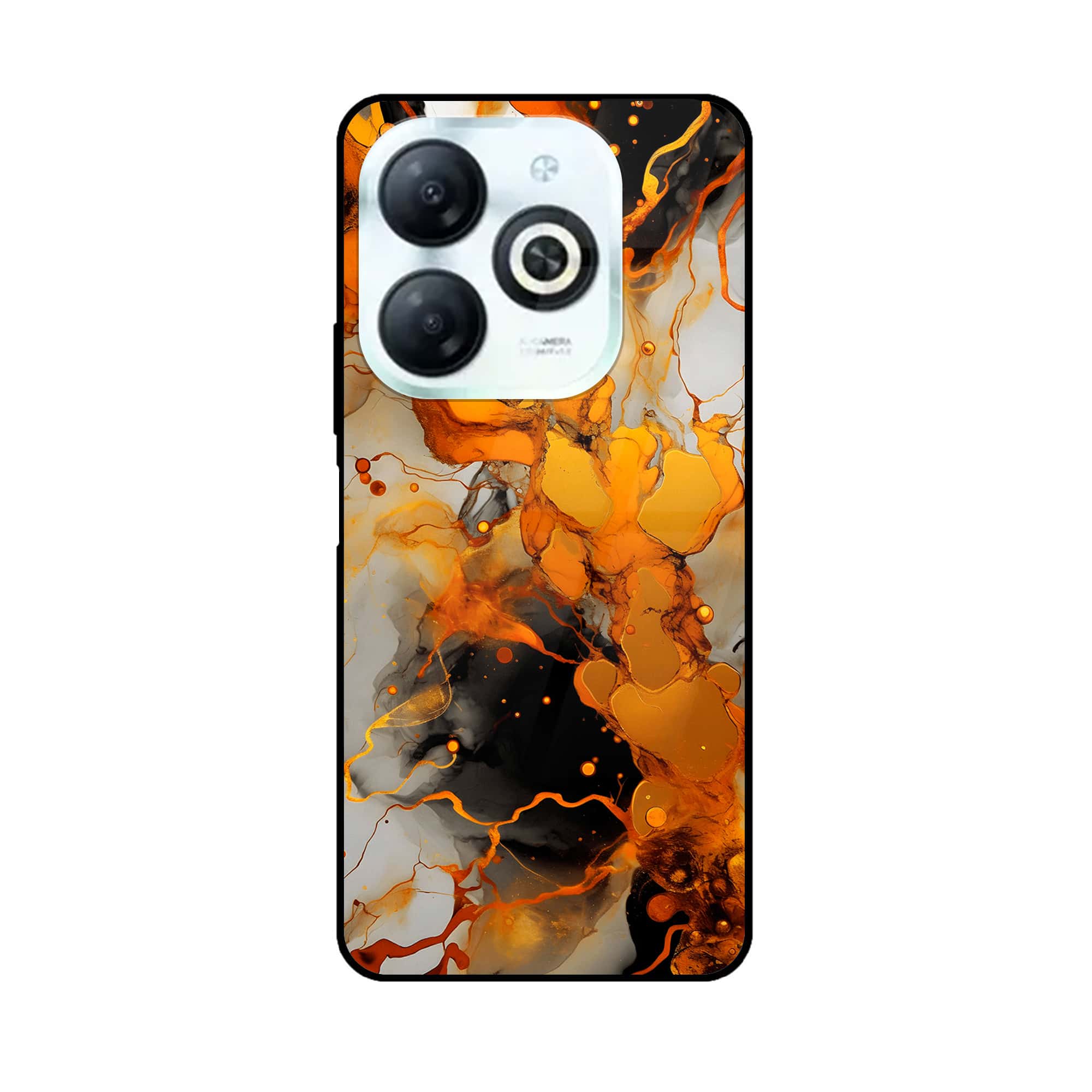 Tecno Spark 20 - Liquid Marble Series - Premium Printed Glass soft Bumper shock Proof Case