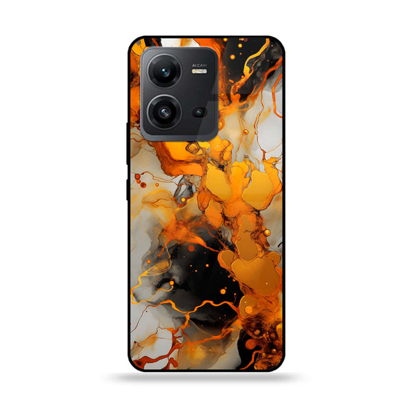 Vivo V25e - Liquid Marble Series  Design 2 - Premium Printed Glass soft Bumper shock Proof Case CS-19980