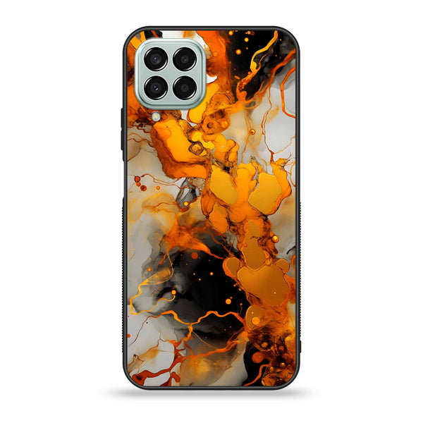 Samsung Galaxy M33 - Liquid Marble Design 2 - Premium Printed Glass soft Bumper shock Proof Case  CS-26697