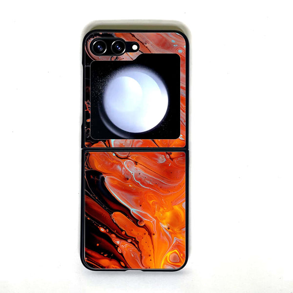 Galaxy Z Flip 5 - Liquid Marble - Design 4 - Premium Metal Printed soft Bumper shock Proof Case