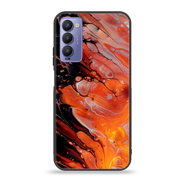 Tecno Camon 18/ 18P/ 18t Metal Case Liquid Marble Series  Design 4 Premium Printed Glass soft Bumper shock Proof Case CS-23785