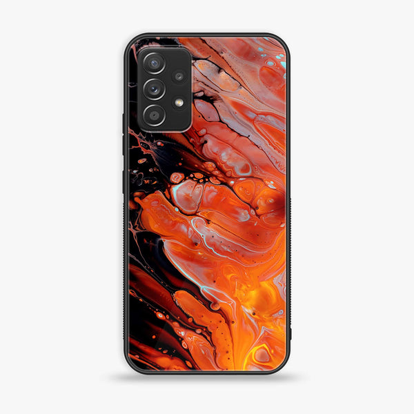 Samsung Galaxy A32 4G - Liquid Marble Design 4 - Premium Printed Glass soft Bumper shock Proof Case CS-16585