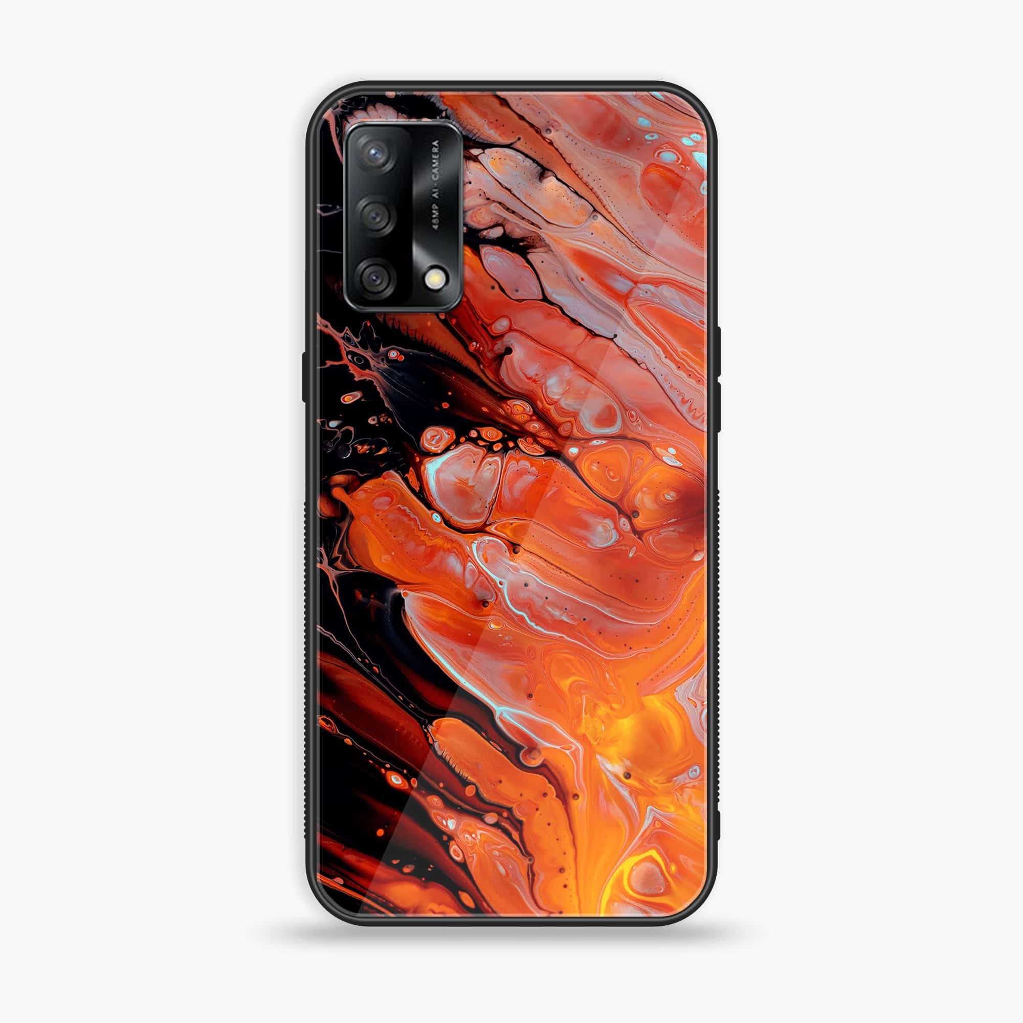 Oppo F19s - Liquid Marble Series - Premium Metal Printed soft Bumper shock Proof Case