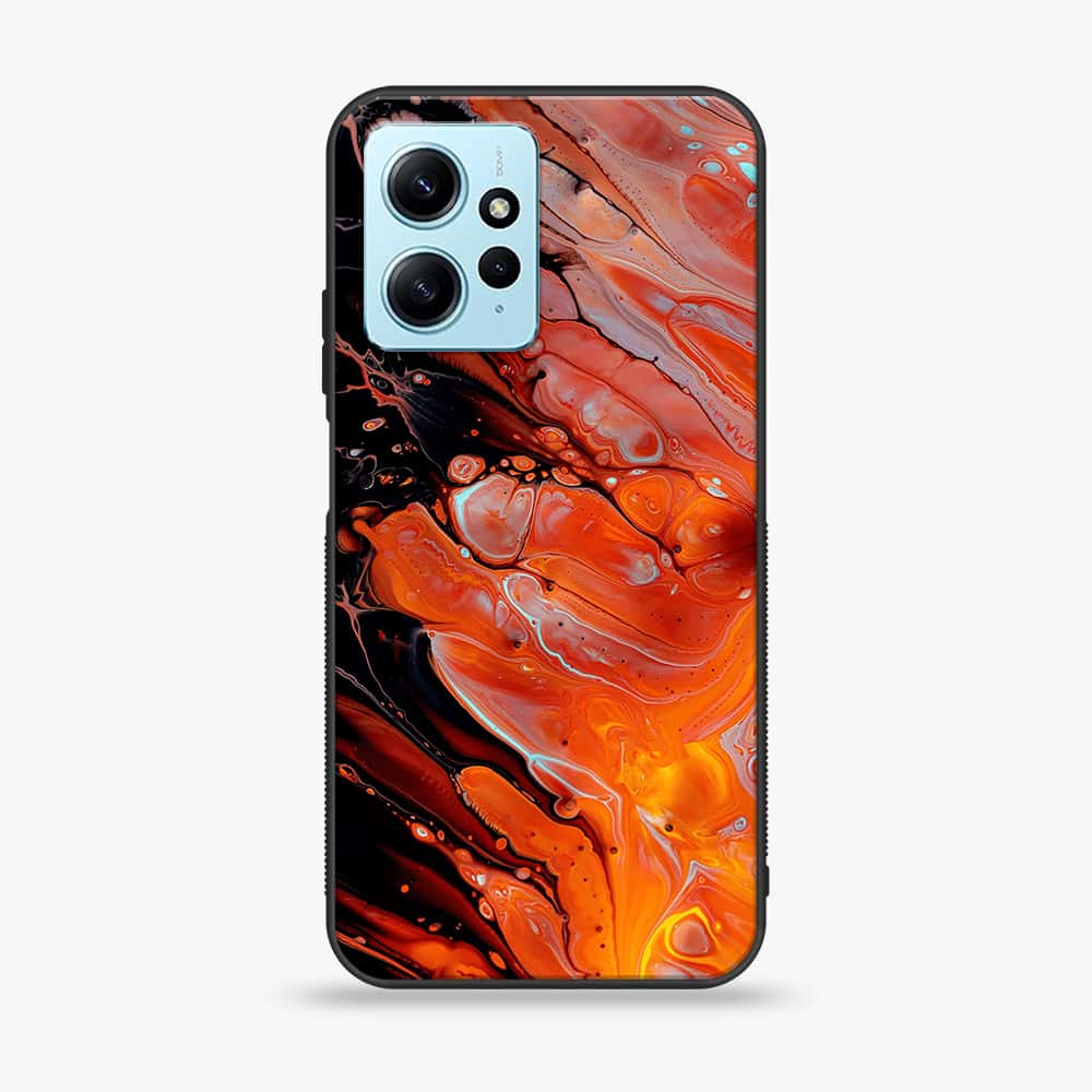 Xiaomi Redmi Note 12 - Liquid Marble Series - Premium Printed Glass soft Bumper shock Proof Case