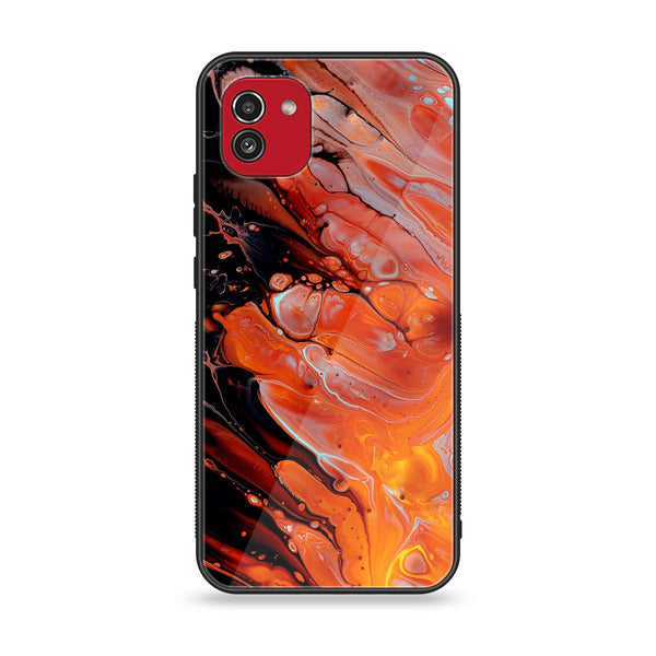 Samsung Galaxy A03 - Liquid Marble Design 4 - Premium Printed Glass soft Bumper shock Proof Case CS-20217 CS-43122