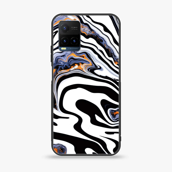 Vivo Y21 - Liquid Marble Design 10 - Premium Printed Glass soft Bumper shock Proof Case CS-21040