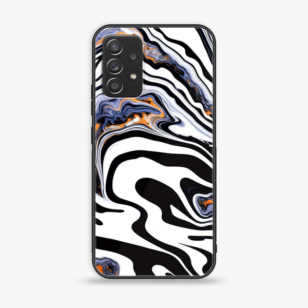 Samsung Galaxy A53 - Liquid Marble Design 10- Premium Printed Glass soft Bumper shock Proof Case CS-34193