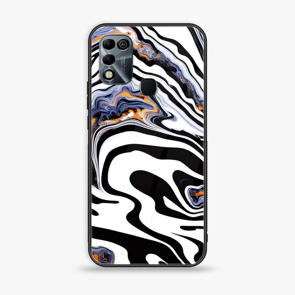Infinix Hot 11 Play  / Hot 10 Play   - Liquid Marble Design 10 - Premium Metal Printed soft Bumper shock Proof Case CS-18096
