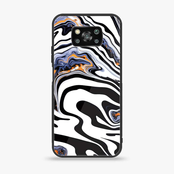 Xiaomi Poco X3 - Liquid Marble Design 10 - Premium Printed Glass soft Bumper shock Proof Case CS-10465