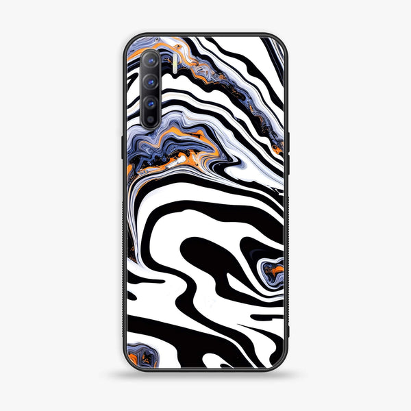 Oppo Reno 3 - Liquid Marble Design 10 - Premium Printed Glass soft Bumper shock Proof Case CS-17874