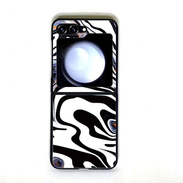 Galaxy Z Flip 5 - Liquid Marble - Design 10 - Premium Metal Printed soft Bumper shock Proof Case