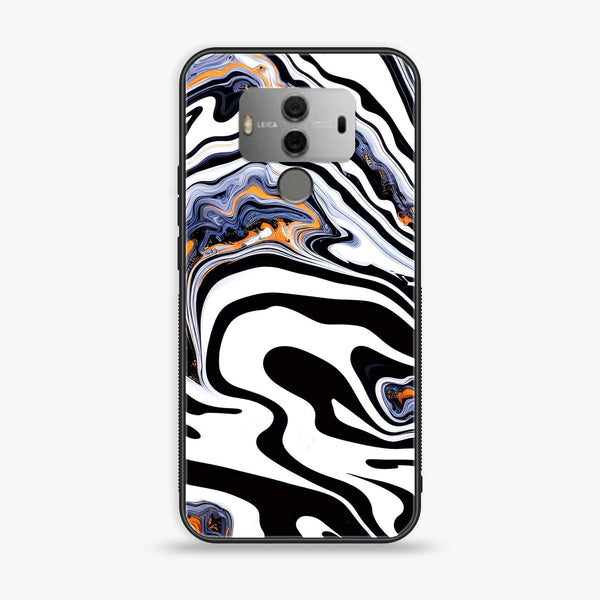 Huawei Mate 10 Pro - Liquid Marble Design 10 - Premium Printed Glass soft Bumper shock Proof Case CS-14726