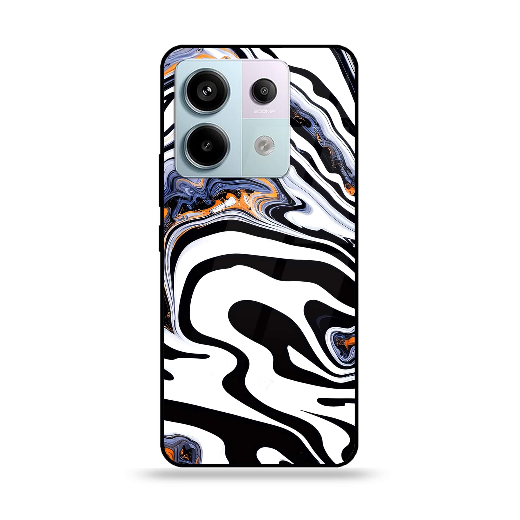 Redmi Note 13 - Liquid Marble Series - Premium Metal Printed soft Bumper shock Proof Case